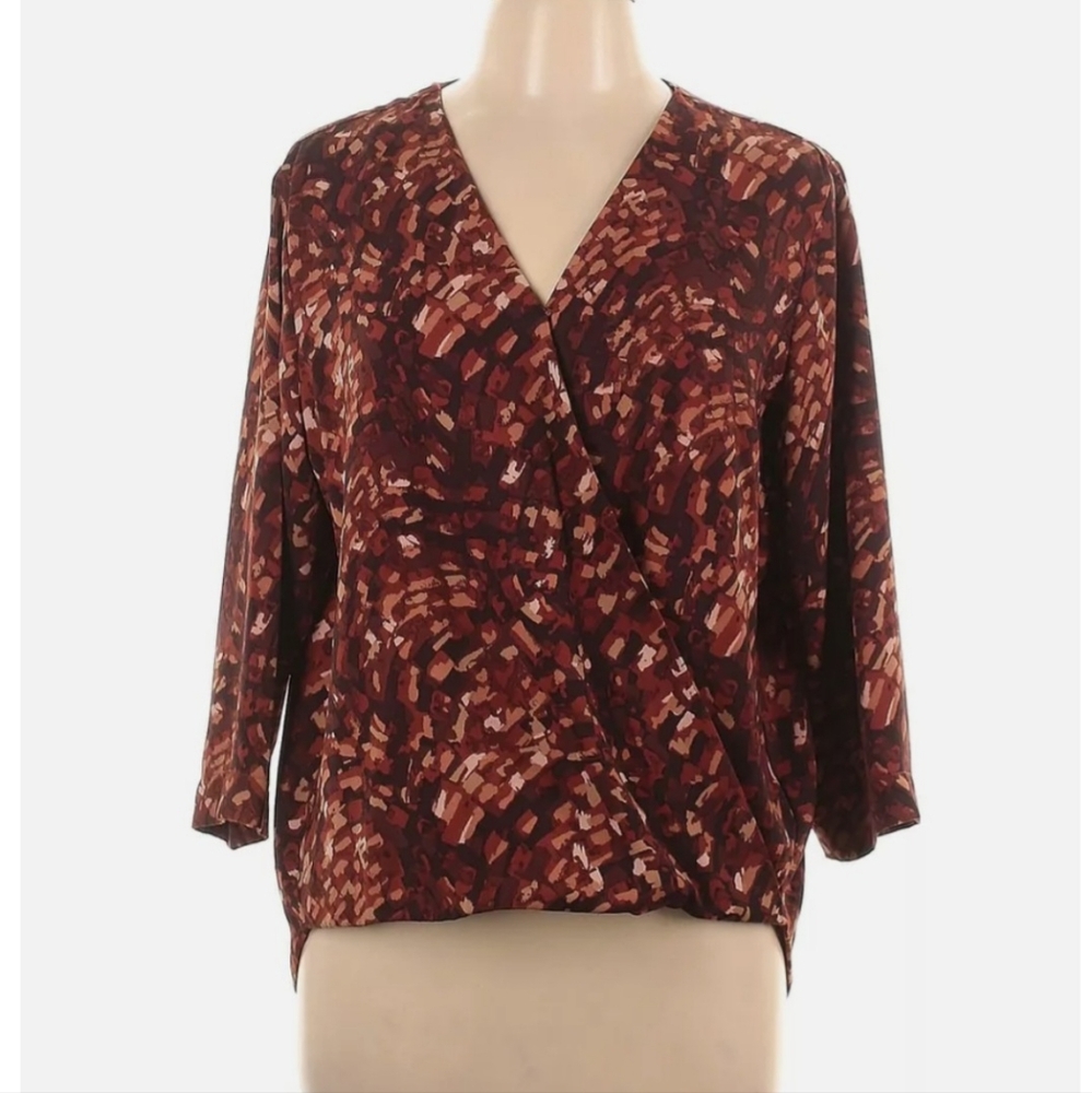 Prologue Women Brown 3/4 Sleeve blouse in a size large